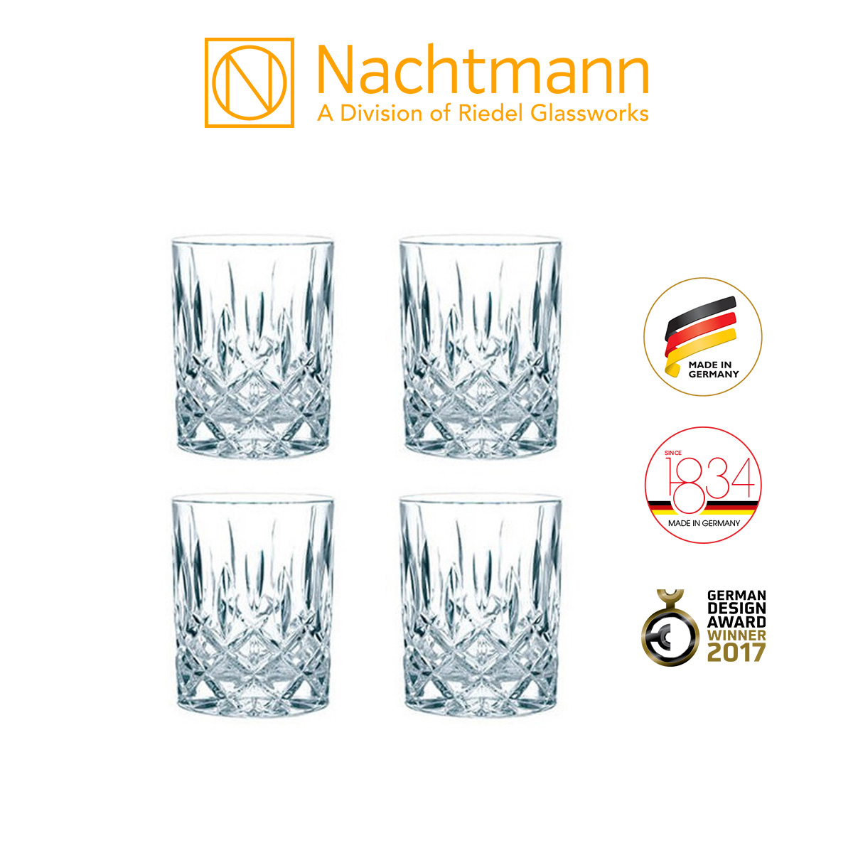 Bộ 4 ly pha lê Nachtmann Noblesse - Hàng chính hãng Đức