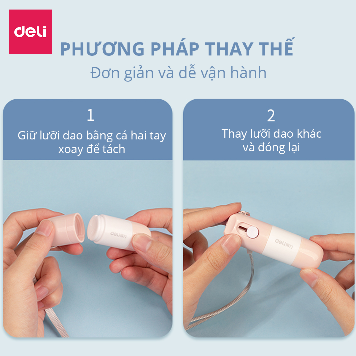 Bút Xóa Thông Tin Trên Bill Đơn Hàng Giấy In Nhiệt Kèm Dao Rọc Giấy Deli - Dụng Cụ Bóc Mở Đơn Hàng Online - Che Bảo Mật Thông Tin Đơn Hàng Nhỏ Gọn Tiện Lợi - JQ122