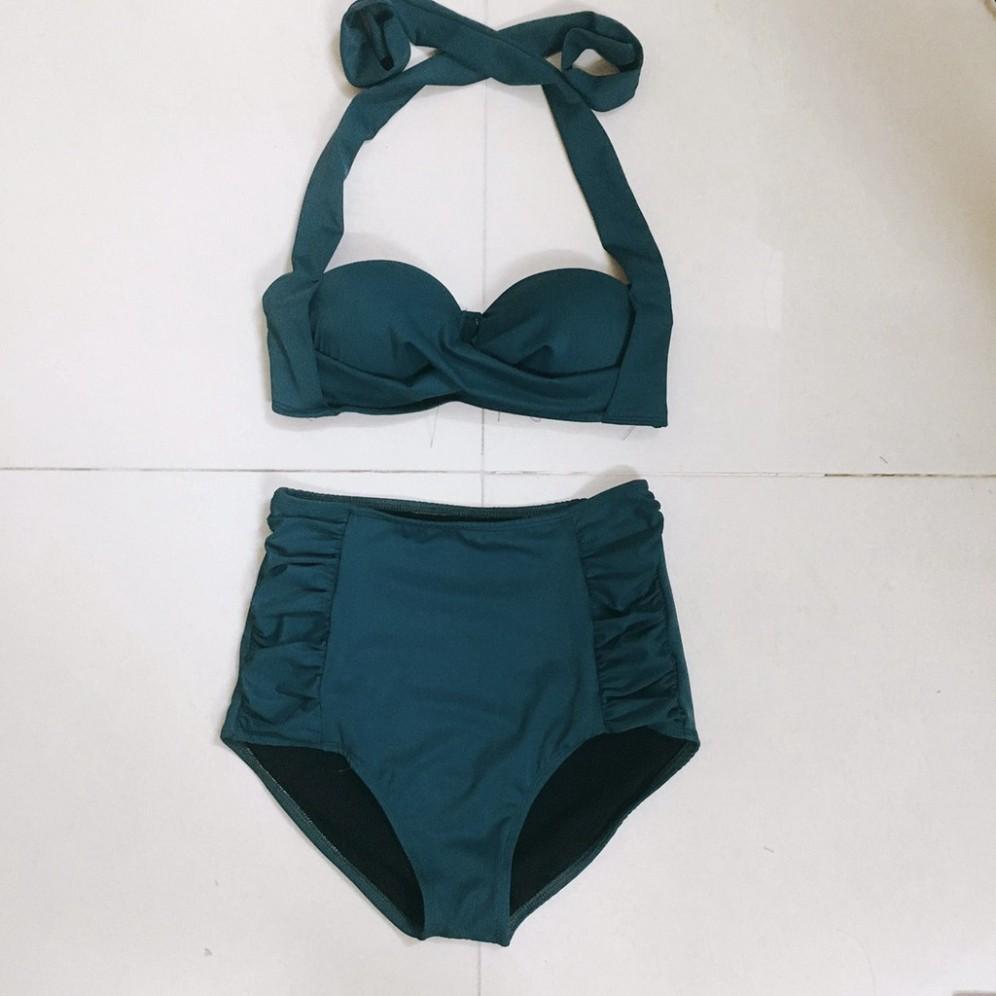 Bikini, đồ bơi 2 mảnh áo crop dây dày mix quần nhún lưng cao 2