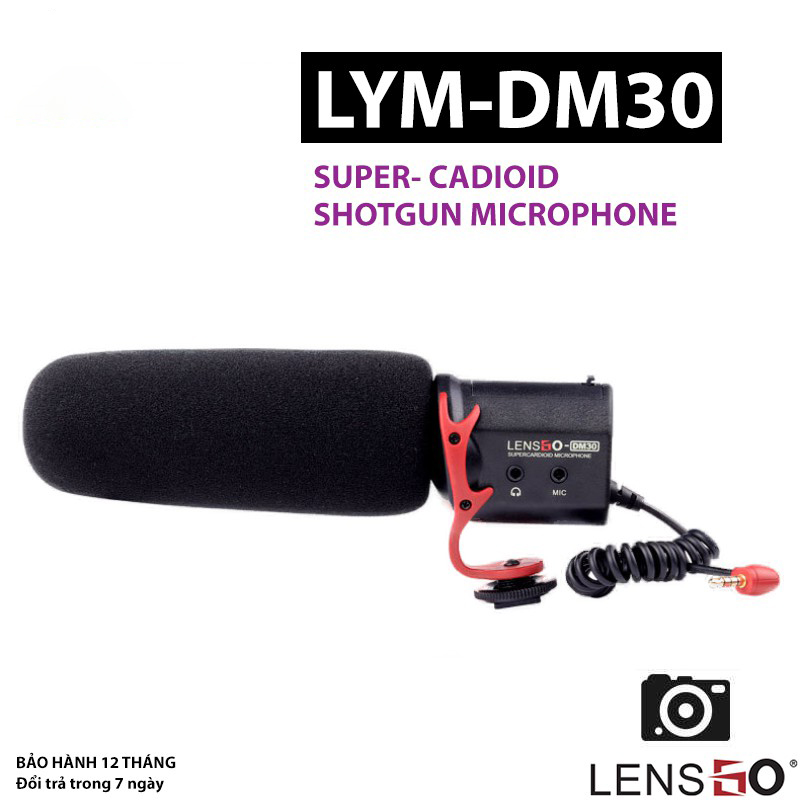 Lensgo LYM-DM30 - Microphone Shotgun Hướng Thu Super- Cardioid Cho Máy Ảnh - Hàng Chính Hãng