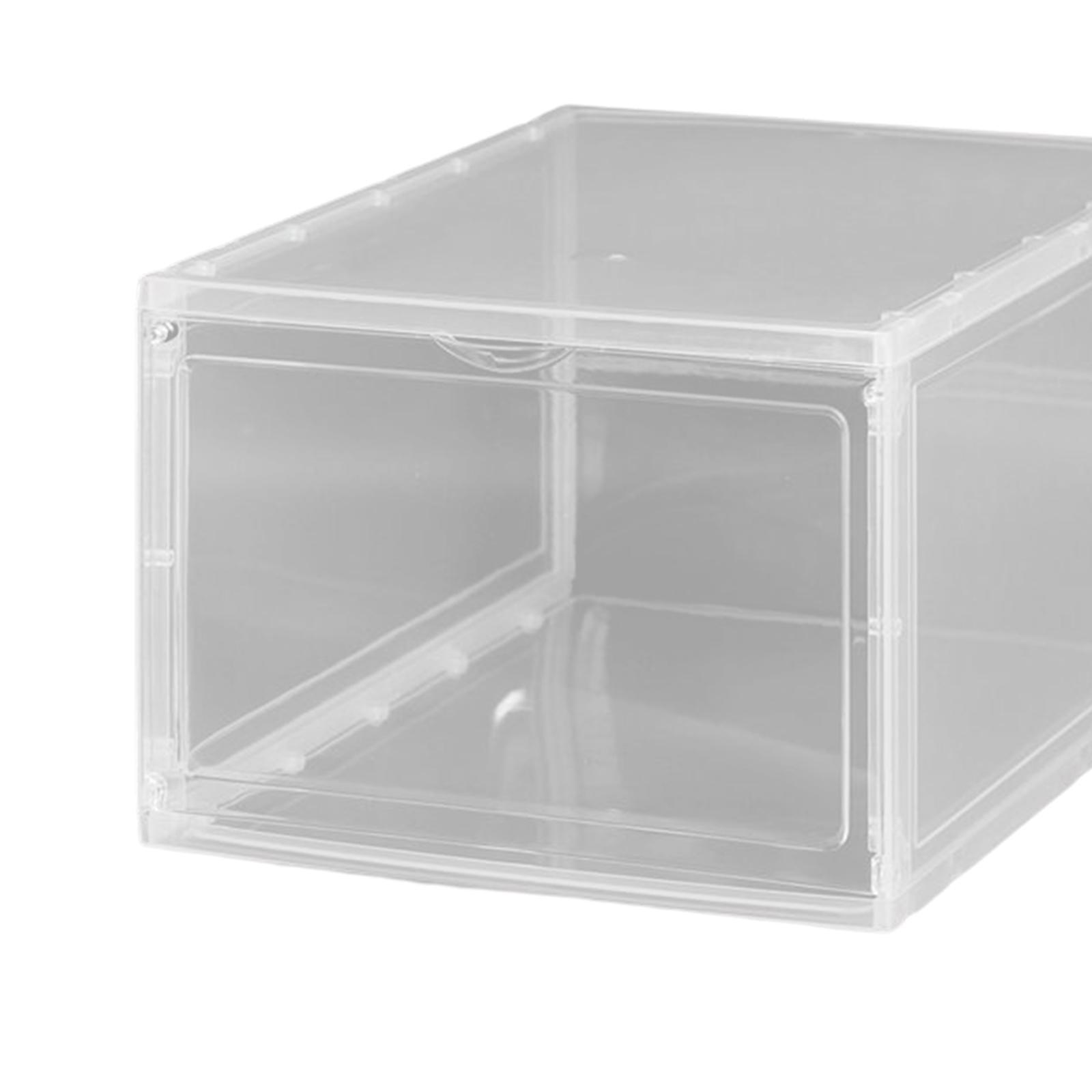 Shoe Box Stackable Shoe Bins Display Case Shoe Container for Closet
