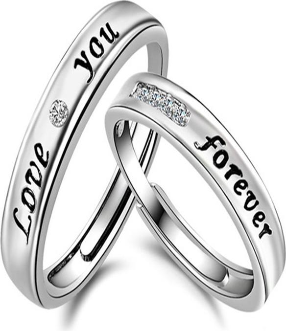 Nhẫn cặp nhẫn đôi thời trang love you forever NC09