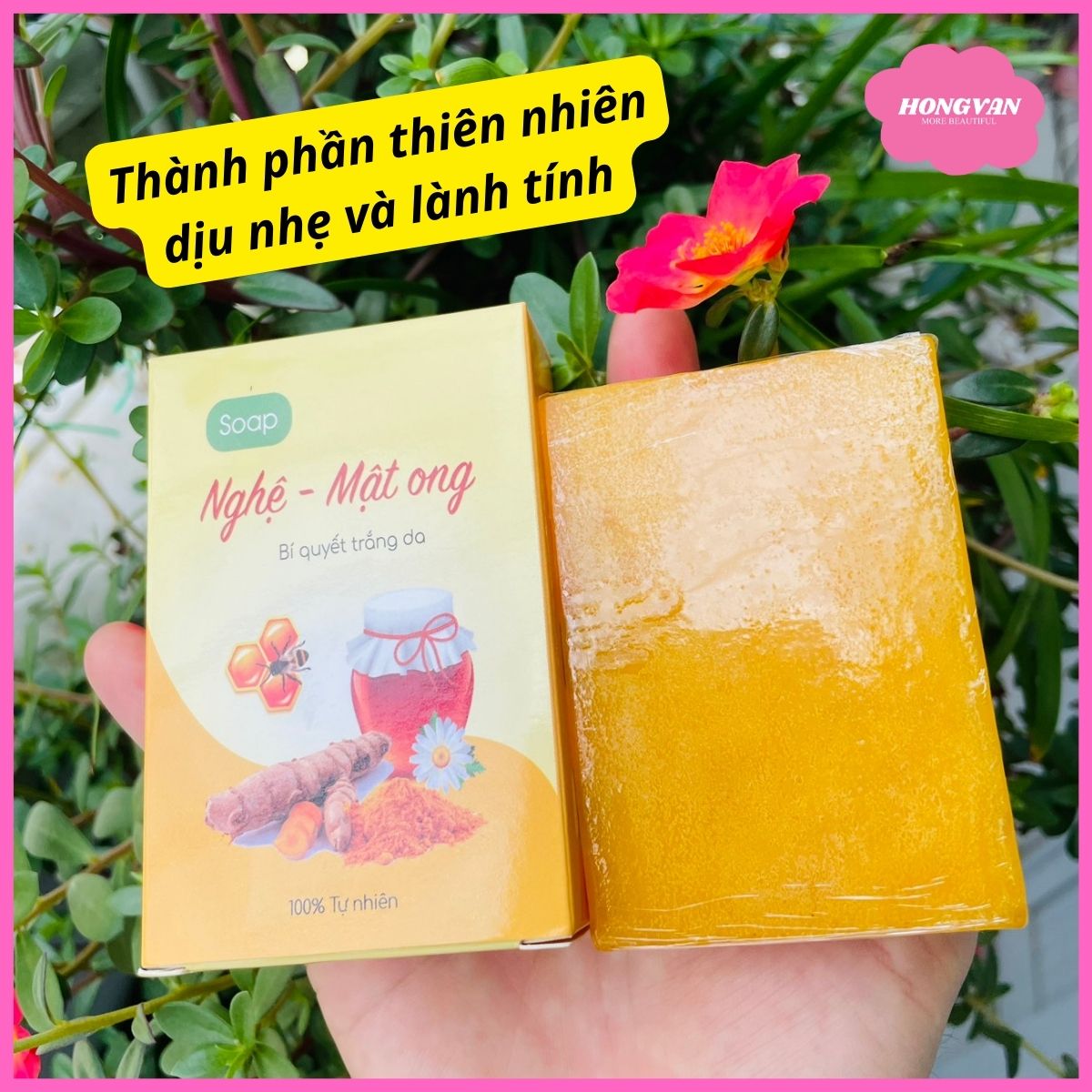 Combo 2 bánh xà bông nghệ và mật ong (2x100g) giúp sáng da ngừa mụn giảm thâm tặng lưới tạo bọt