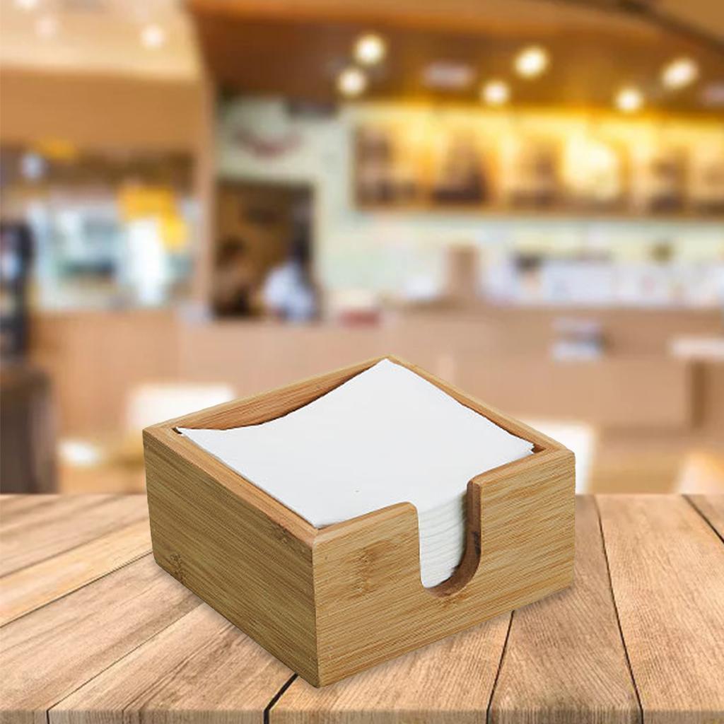 Tabletop Napkin Holder Wooden Storage Tissue Dispenser for Countertop