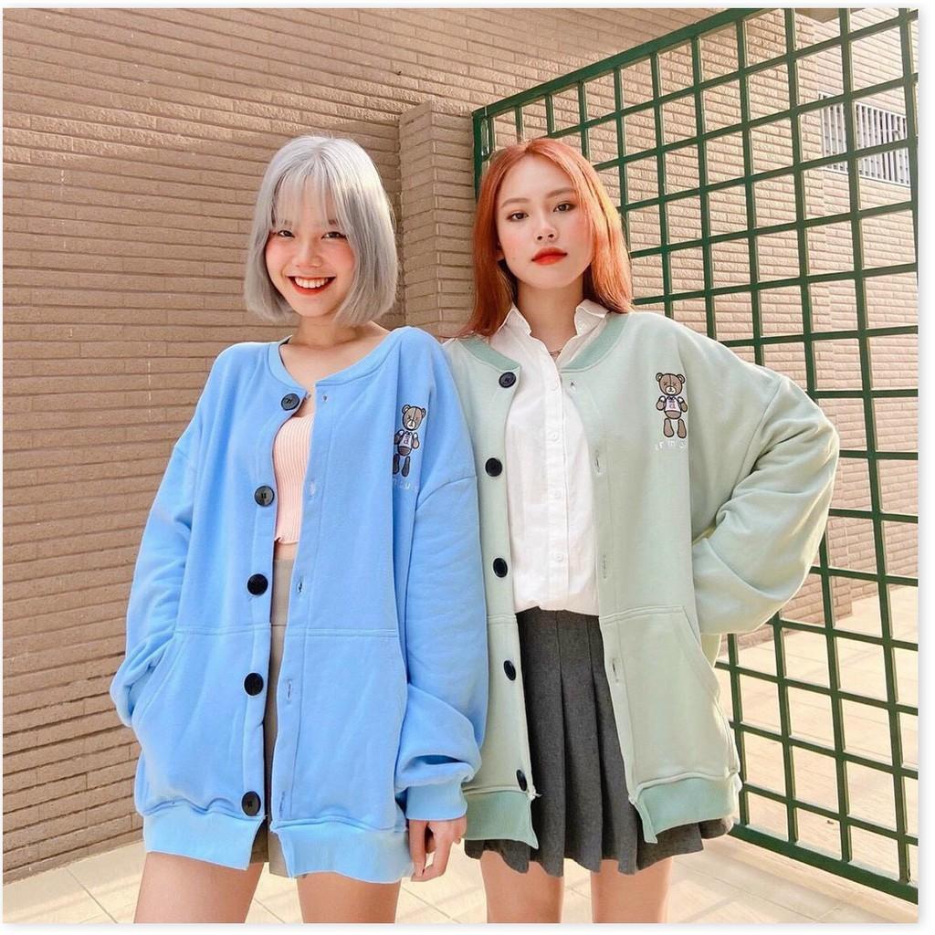 Áo khoác nỉ cardigan CÚC NÚT CỰC XINH