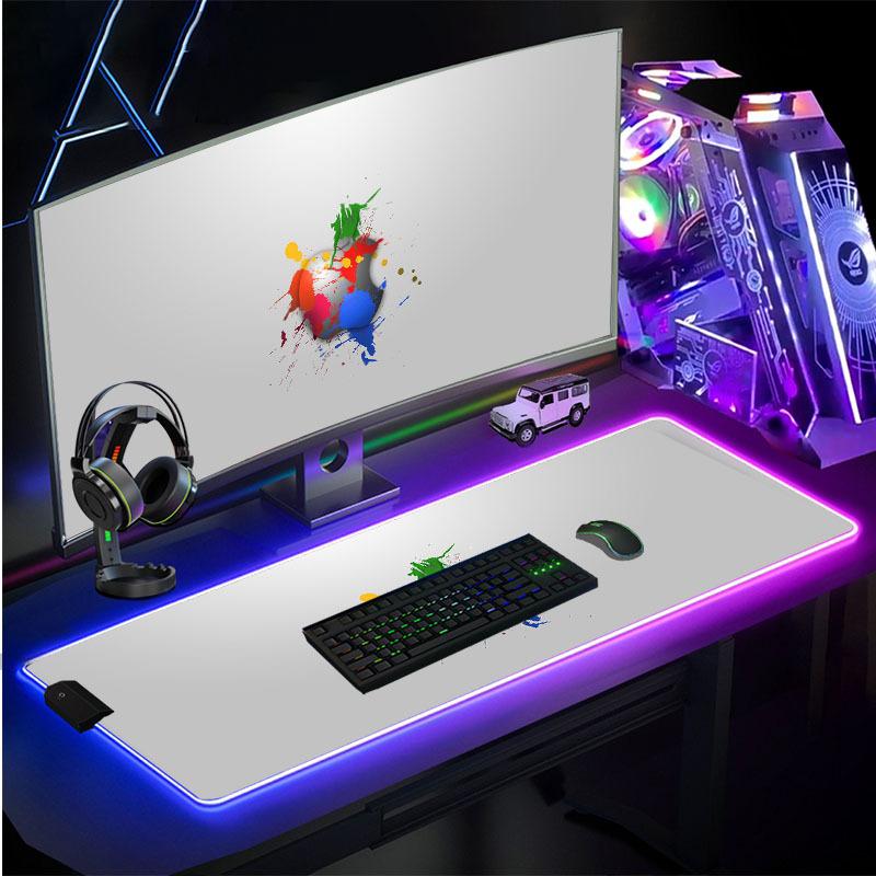 Ưu đãi đặc biệt thương mại điện tử dành cho miếng lót chuột RGB phát sáng đầy màu sắc, sạc không dây, cạnh tranh, văn phòng, bàn làm việc lớn, miếng đệm khóa cạnh