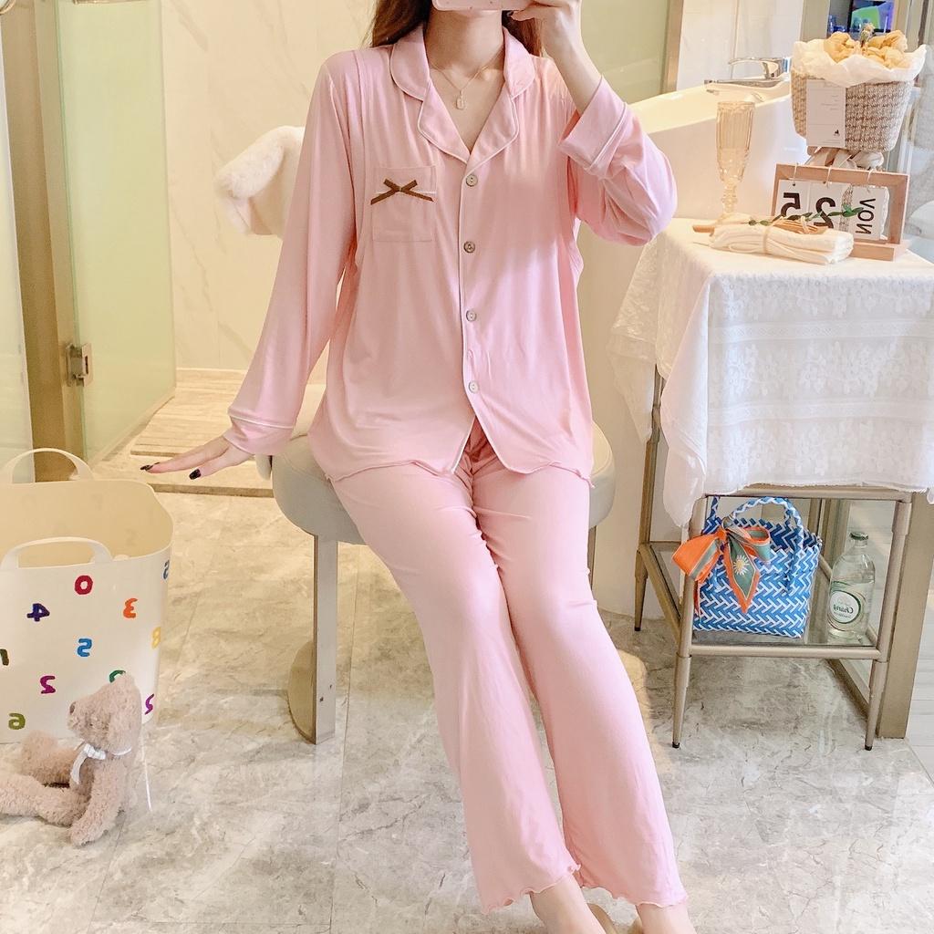 Đồ Bộ Bầu Cho Con Bú, Pijama sau sinh Cho Mẹ AZ89 Chất Liệu Cotton Co Giãn Hàng Cao Cấp Mặc Hè Thu