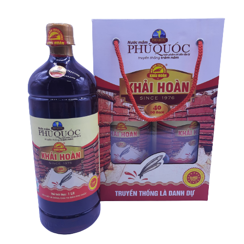 Nước mắm Khải Hoàn Phú Quốc 40 độ đam 1000ml cặp 2 chai