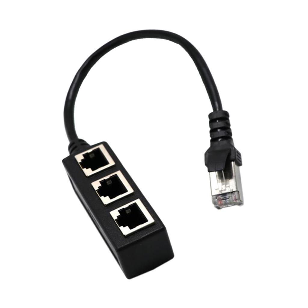 RJ45 Y Splitter Adapter 1 to 3 Port for CAT 5/CAT 6 LAN Ethernet Socket