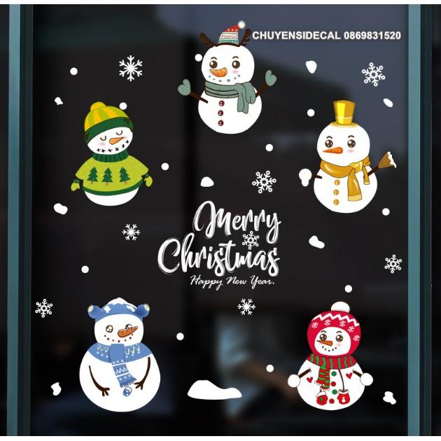 Decal trang trí tường Noel - Người Tuyết Đáng Yêu