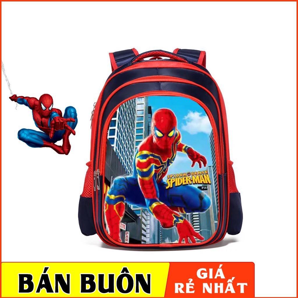 Balo Học Sinh tiểu học lớp 1-5 Hình Siêu Nhân người nhện hoạt hình 3D Nổi Tặng Kèm Đồng Hồ