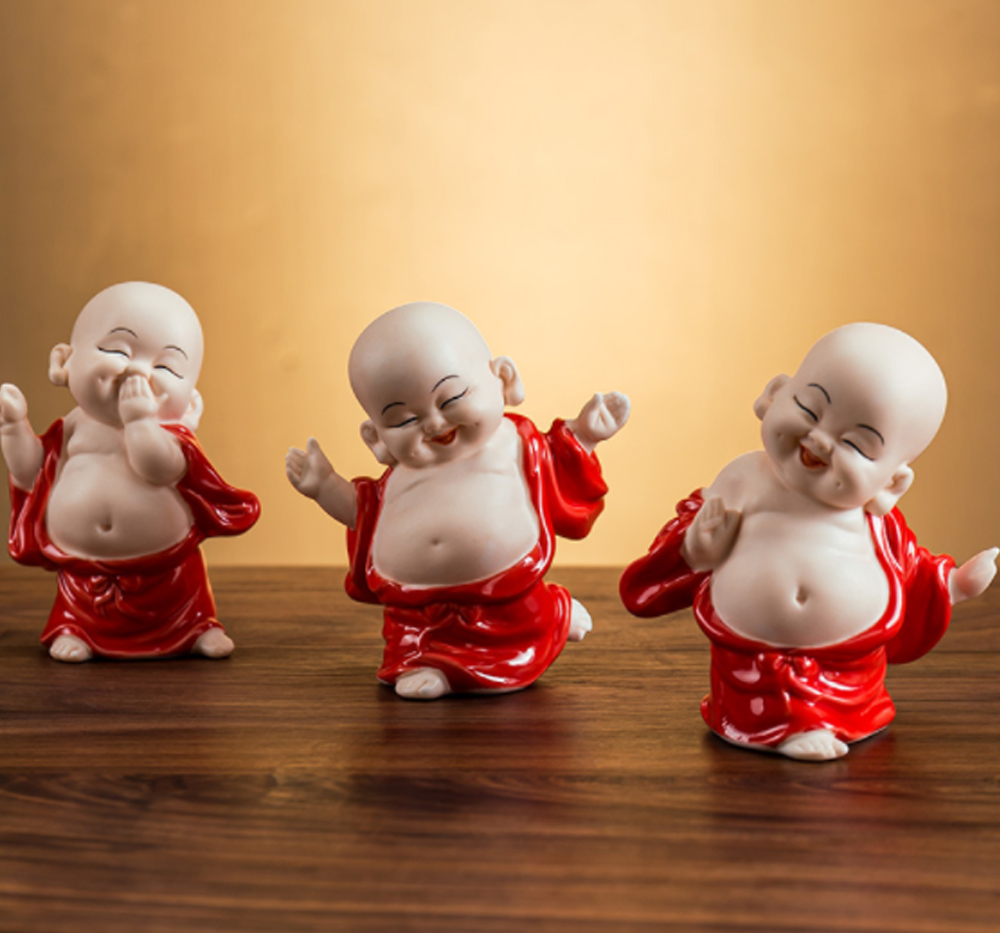 03 mẫu chú tiểu hoan hỉ màu áo đỏ sinh động