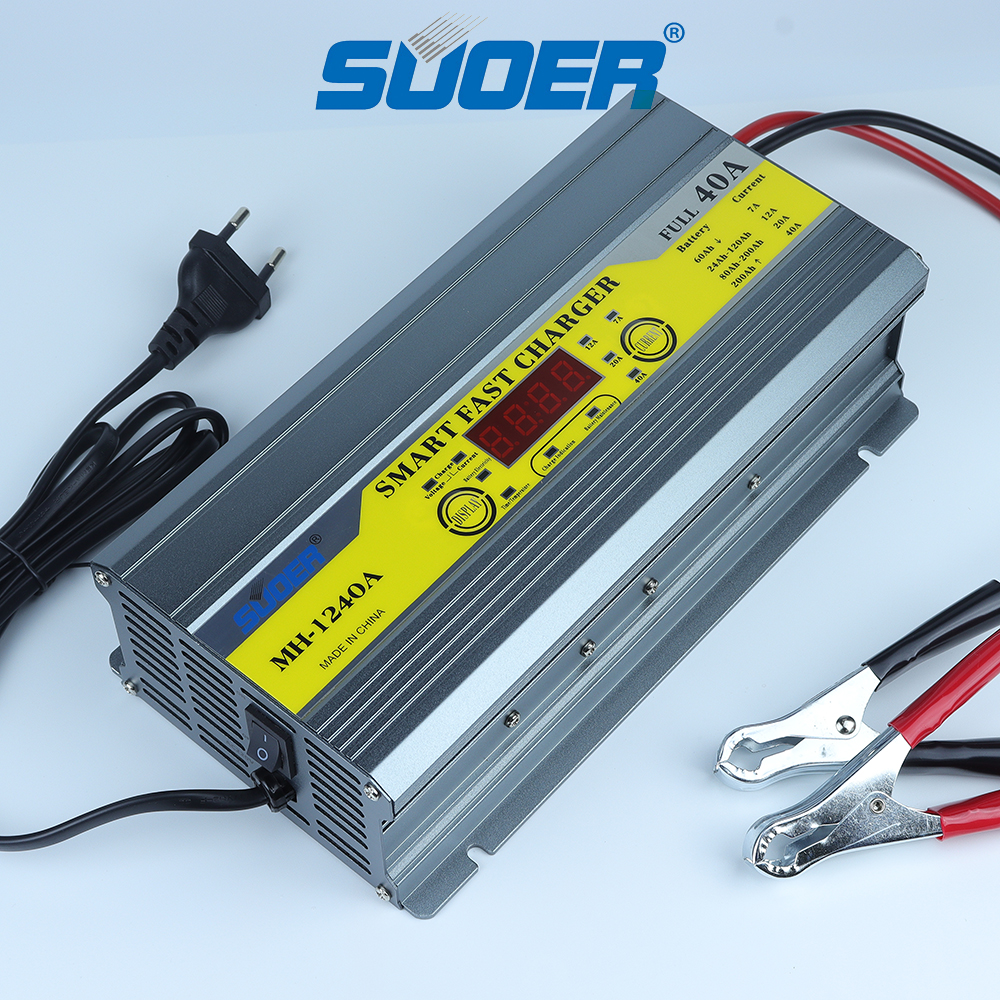 Bộ sạc ắc quy 12V 40A SUOER MH-1240A cho bình ắc quy axit chì dung lượng lớn