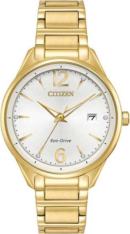 Đồng Hồ Nữ Citizen Đính Đá Swarovski Dây Thép Không Gỉ FE6102-53A - Mặt Trắng