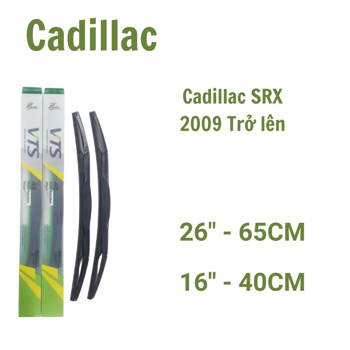 Bộ 2 cần gạt mưa 3 khúc Silicon A9 dùng cho dòng xe Cadillac CTS, SRX, XLR - Hàng nhập khẩu