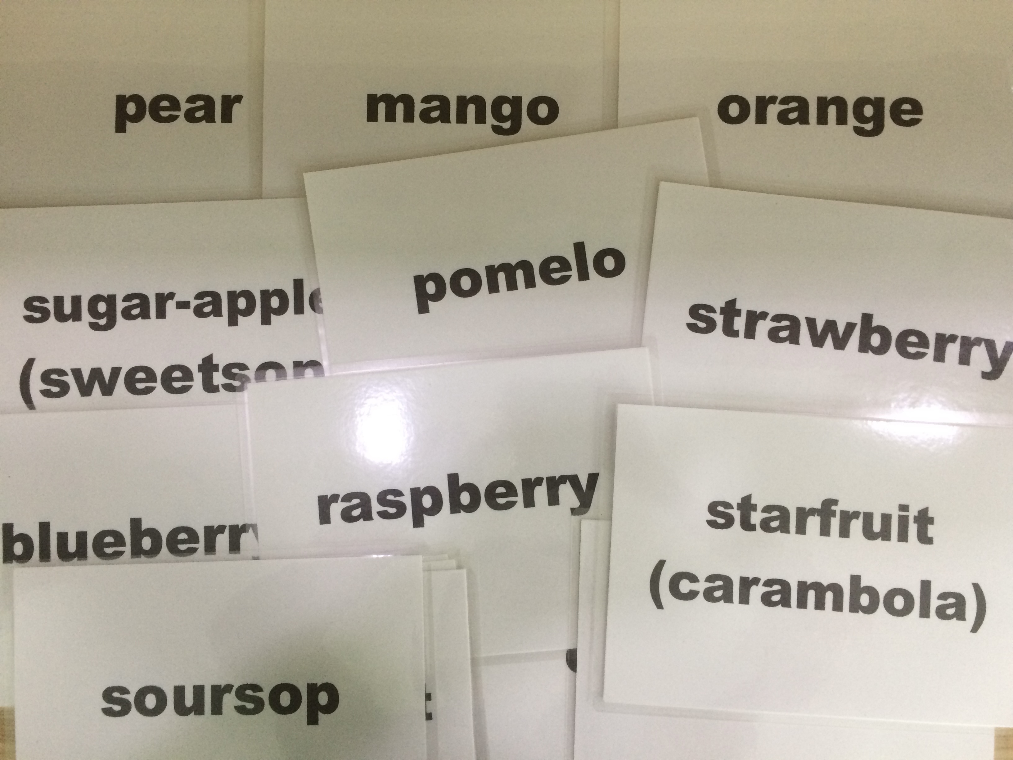 Fruit Flashcards - Set 2 - Thẻ học tiếng Anh chủ đề Trái cây - Bộ 2 - 20 cards: Ambarella, blackberry, blueberry, cherry, coconut, kumquat