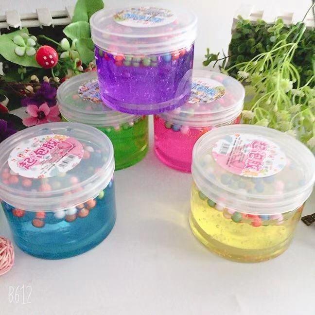 Slime hộp tròn 150ml charm cốm xốp NG0C TRAI màu thạch chất đẹp Đồ chơi slam chất nhầy ma thuật squishy