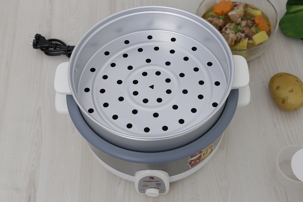 Nồi Lẩu Điện Có Xửng Happy Cook HCHP-350ST (3.5L) - Hàng Chính Hãng