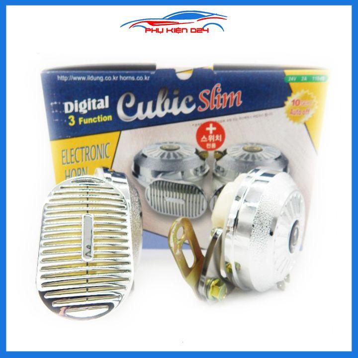 Còi ngân Seoul kèn ngân hàn quốc 3 tiếng cho ô tô xe máy mạ crom điện áp 12v/24v