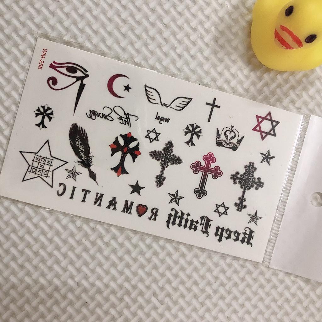 Hình xăm dán cao cấp tattoo hoa văn thánh giá 10x6cm
