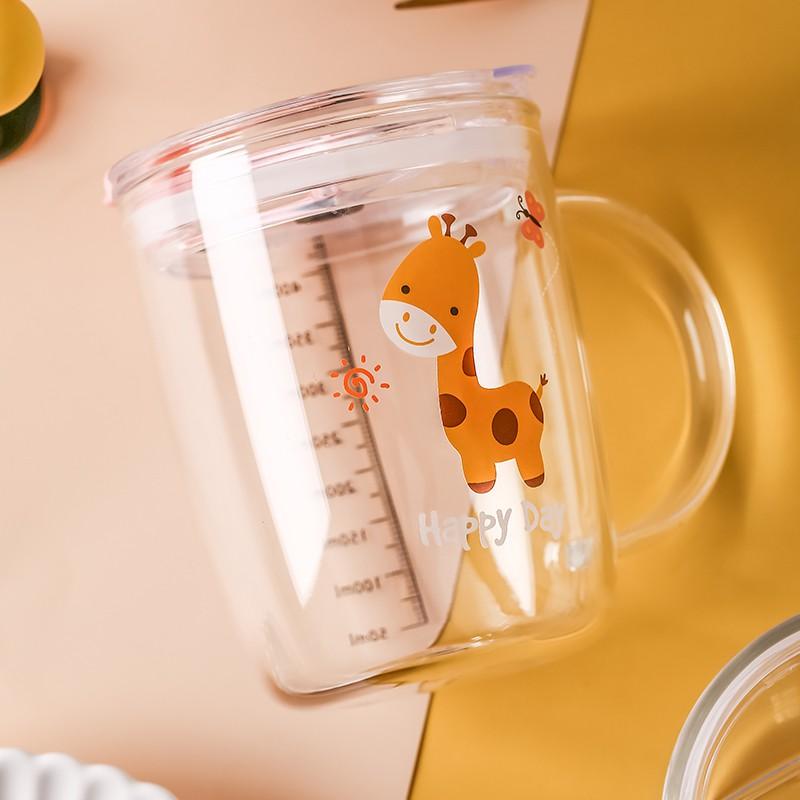 Cốc Uống Sữa Có Nắp Đậy Thiết Kế Sáng Tạo Cho Bé
