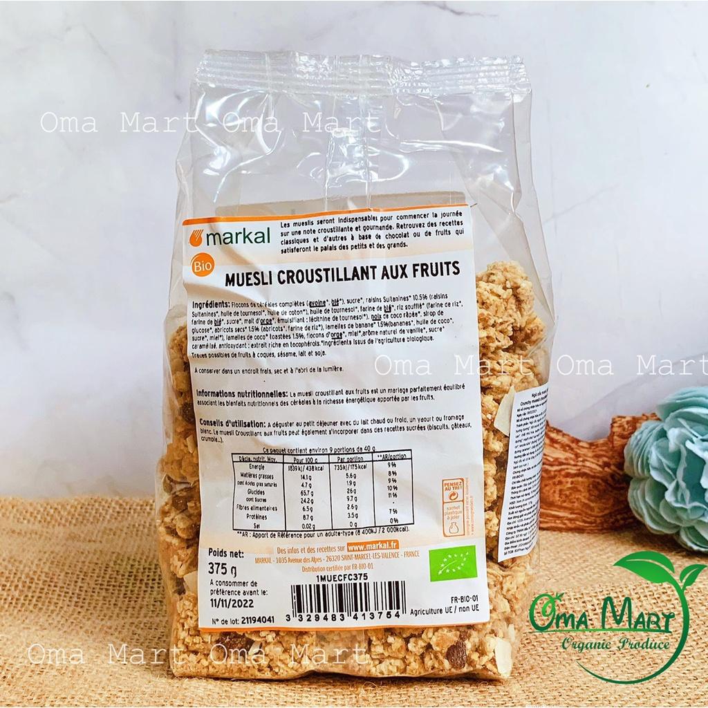 Ngũ Cốc Giòn Trái Cây Hữu Cơ Muesli Markal 375g