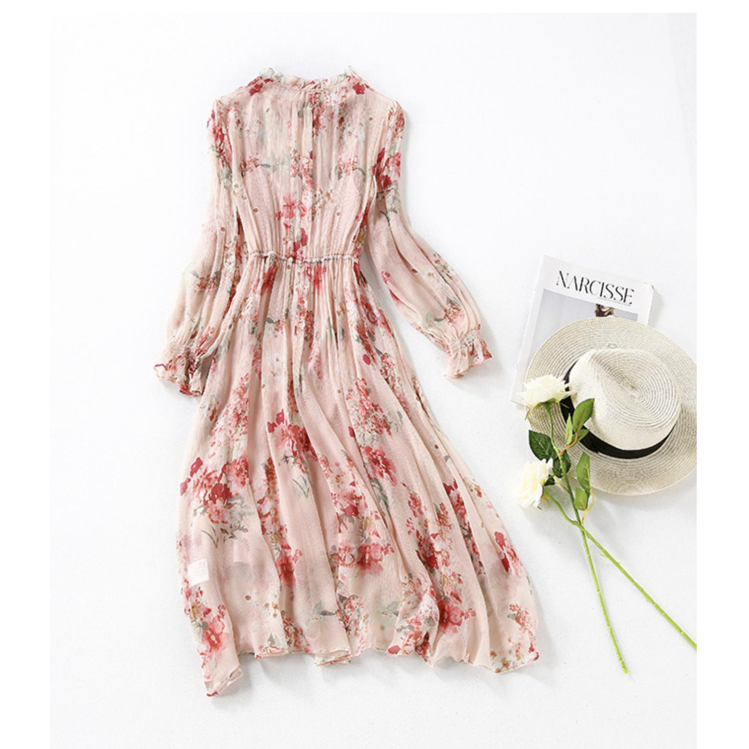 Váy lụa tơ tằm 2 dây maxi