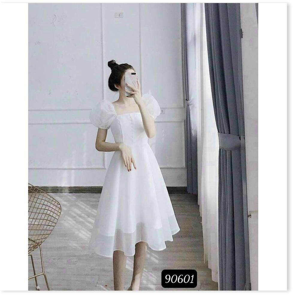 Đầm phối voan kiếng có nút siêu đẹp , tôn dáng cho các nàng THỜI TRANG MỚI KINGSHOP79