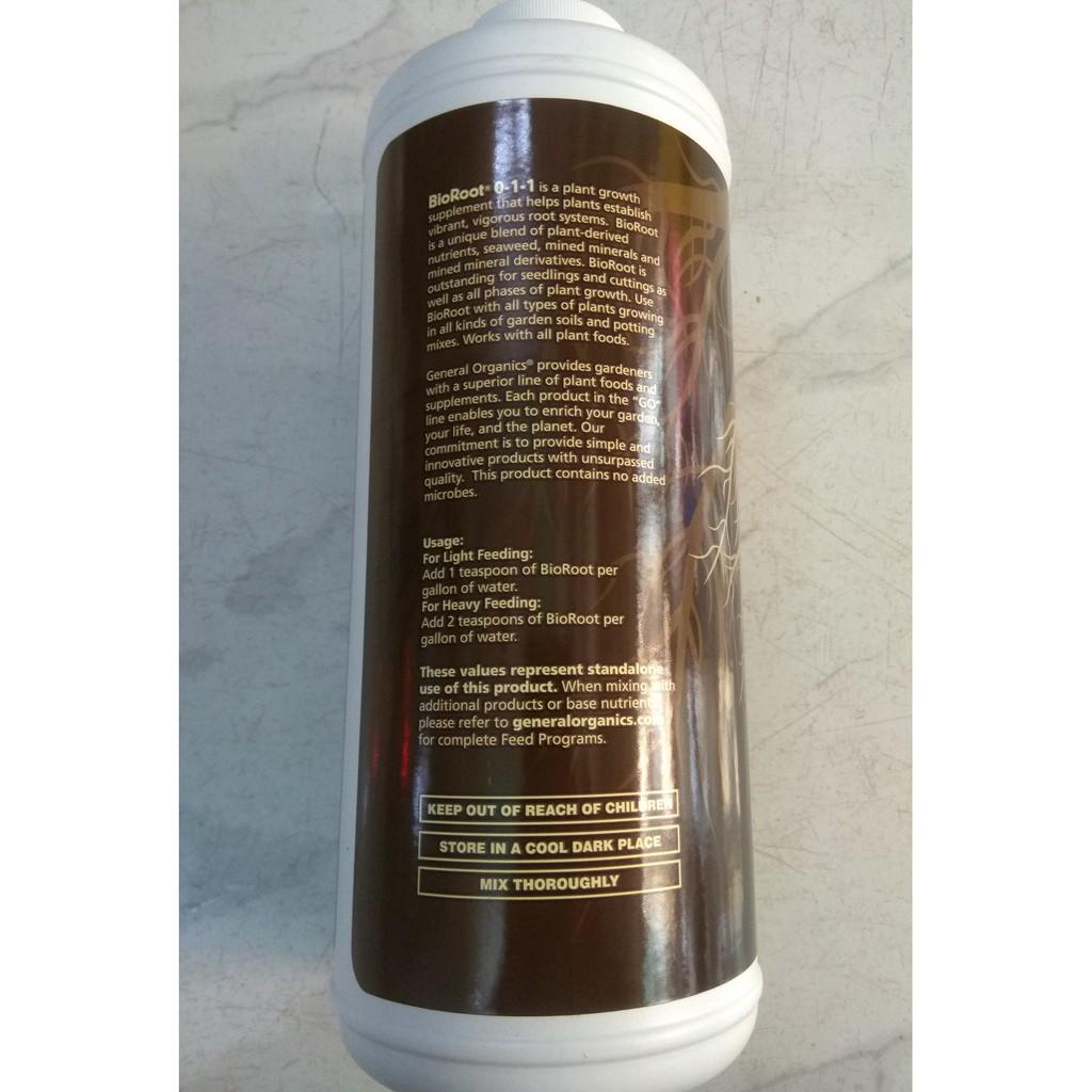 Phân bón lá siêu kích rễ của Mỹ General Organics Bio Root 0-1-1 - chai 946 ml