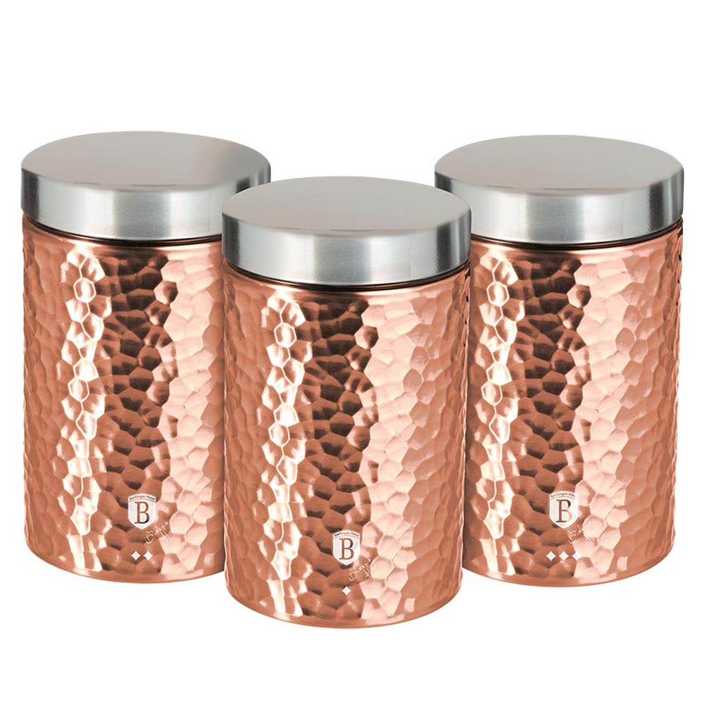 Bộ 3 hộp đựng Berlinger Haus BH/6715 -vàng hồng có vân