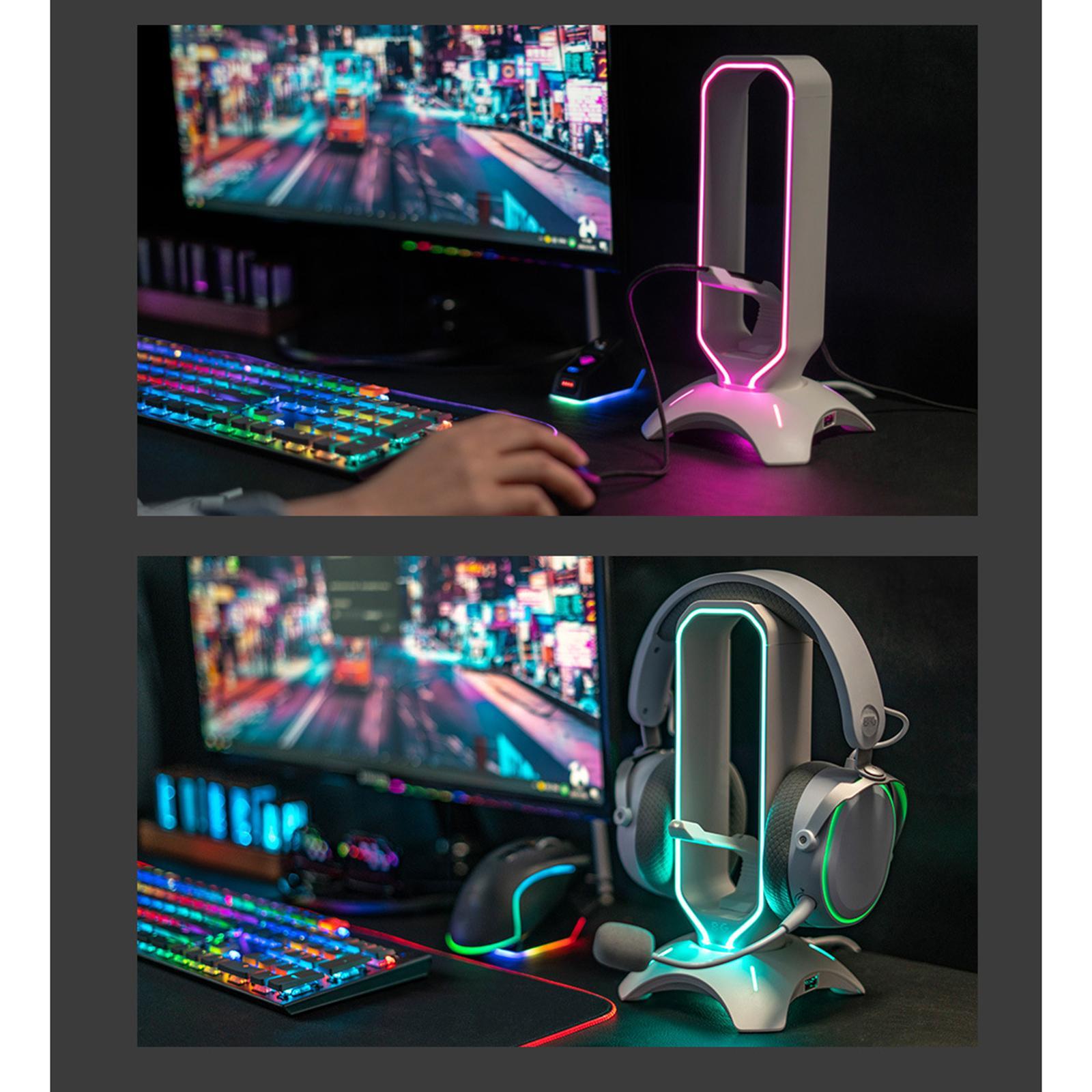 Headset Holder Earphone Stand RGB Light PC Accessories for All Headsets