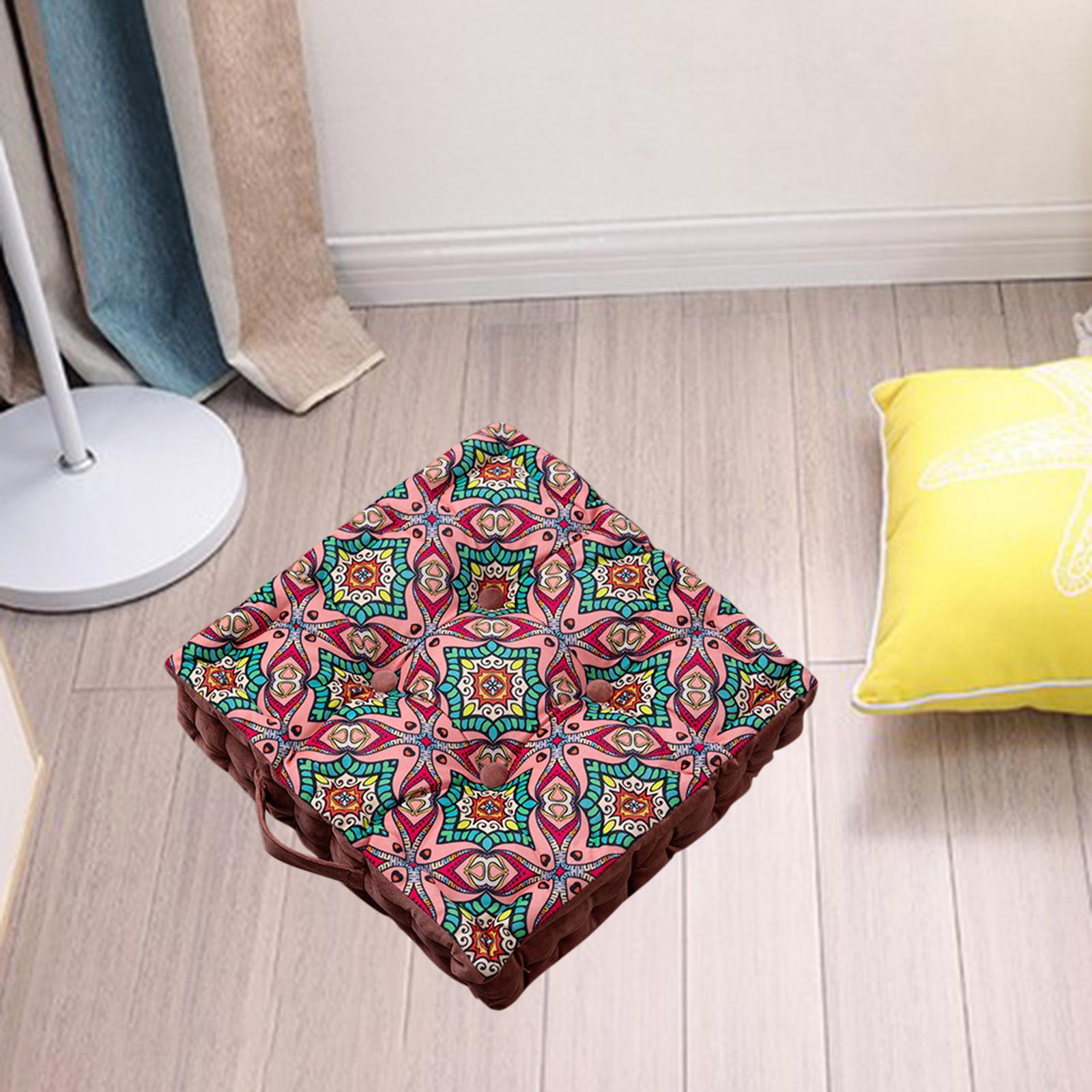 Seat Cushion Stool Pad Seat Mat Print with Handle Vintage for Bedroom Sofa