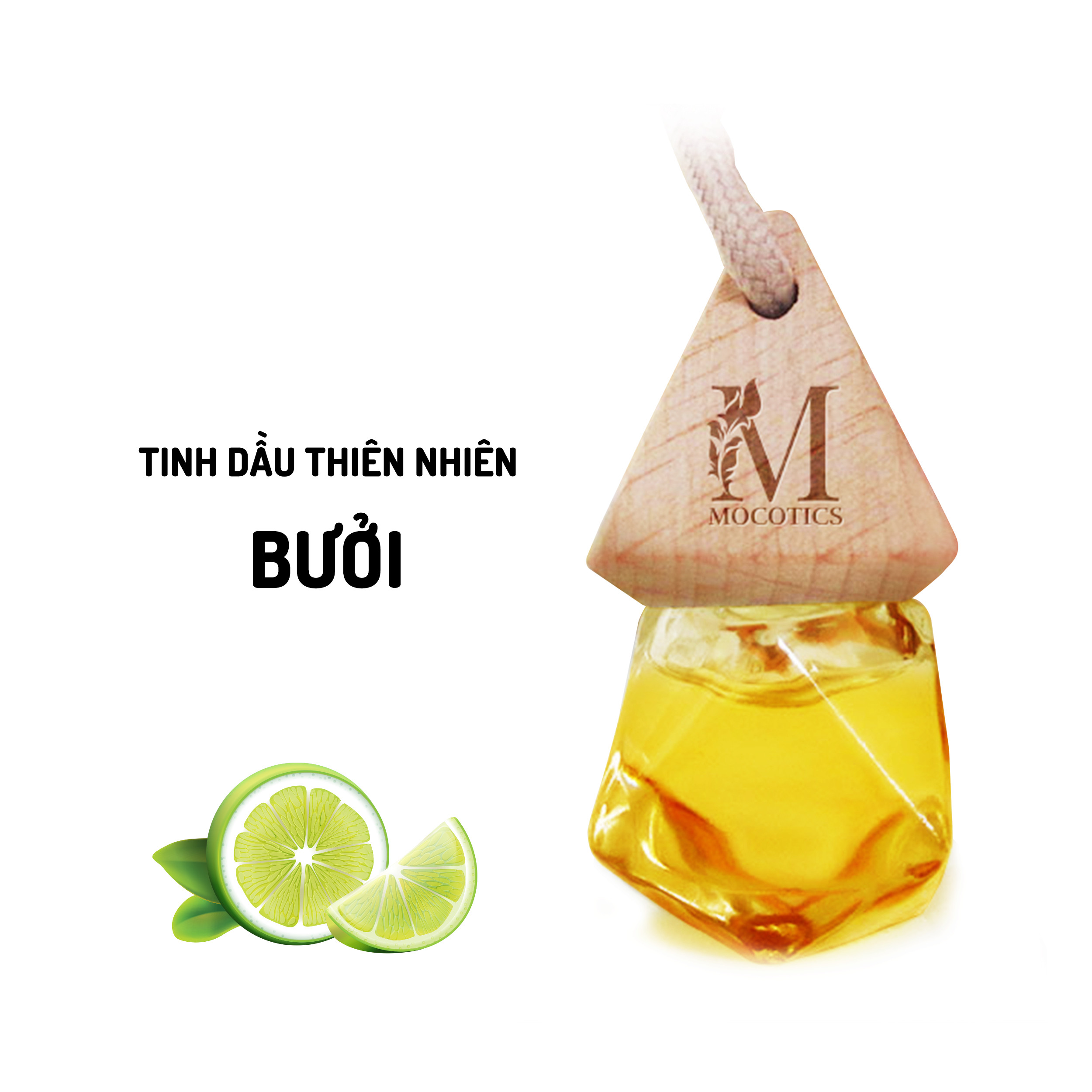 Tinh Dầu Vỏ Bưởi Treo Xe Ô tô MOCOTICS, Treo Tủ Quần Áo, Giúp Khử Mùi, Thơm Phòng, Chống Say Xe Hiệu Quả