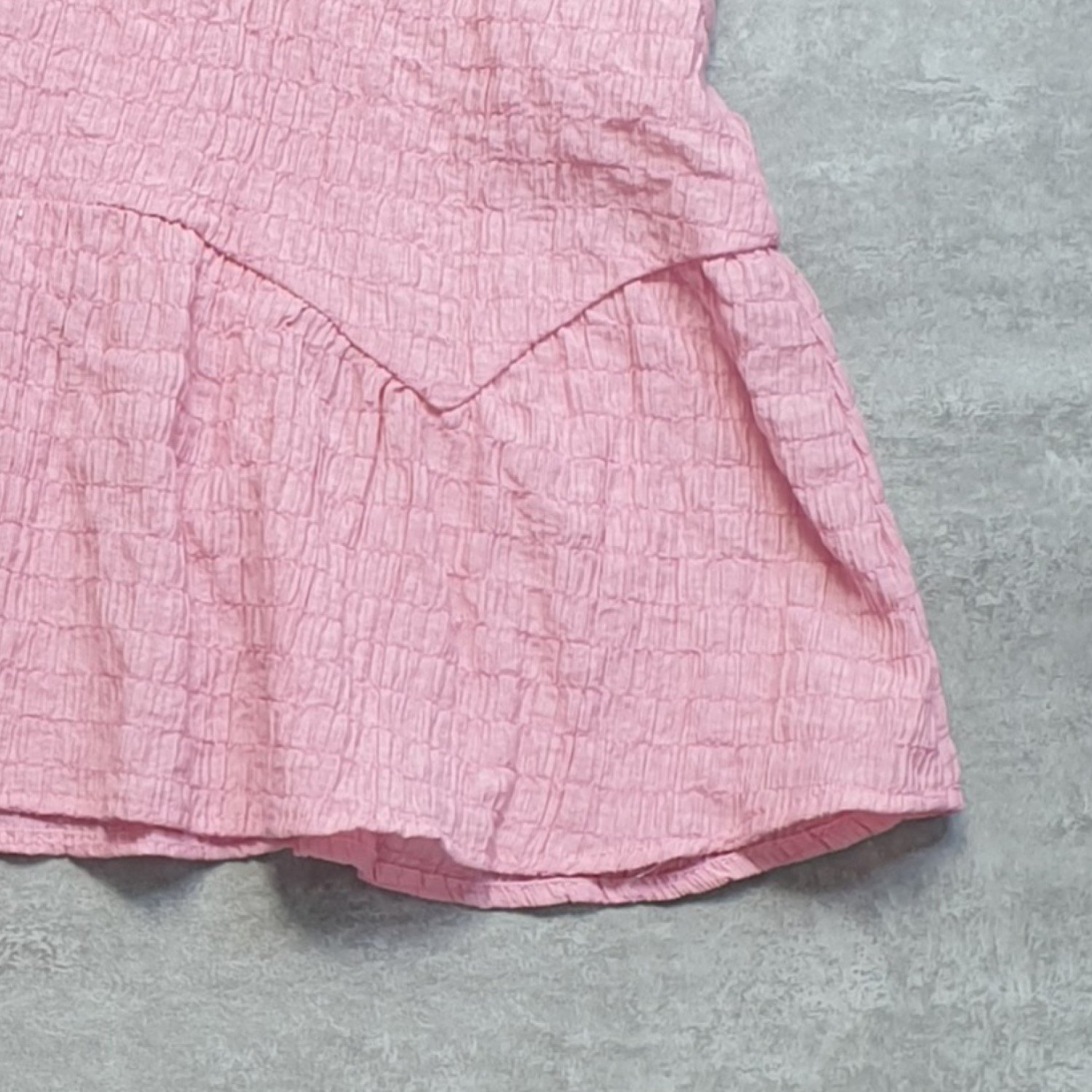 G00000112 (9-33kg) Đầm Hồng thêu thỏ vải xốp 100% Cotton cho bé gái từ 1 tuổi