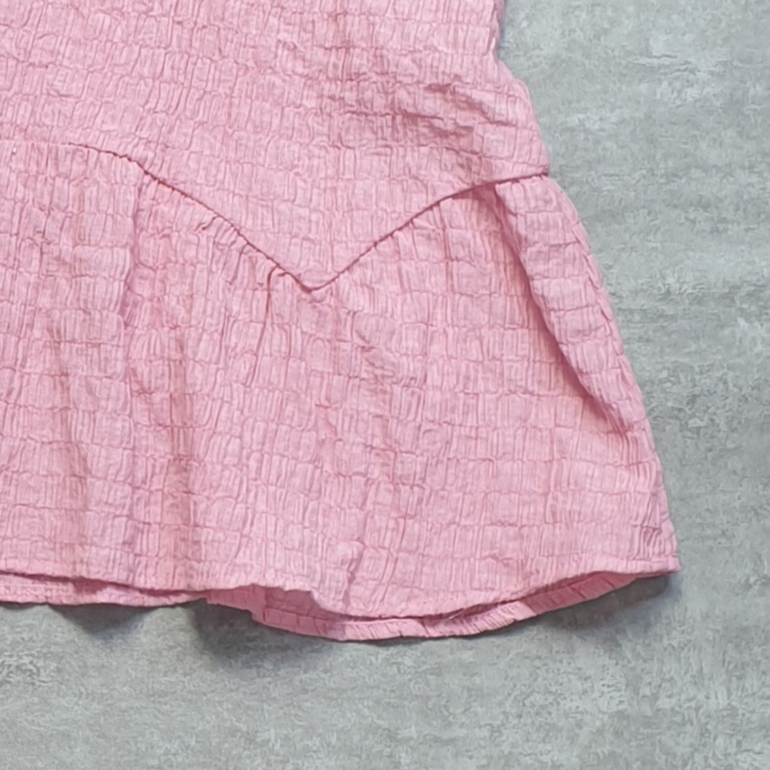 G00000112 Đầm Hồng thêu thỏ vải xốp 100% Cotton cho bé gái từ 1 tuổi