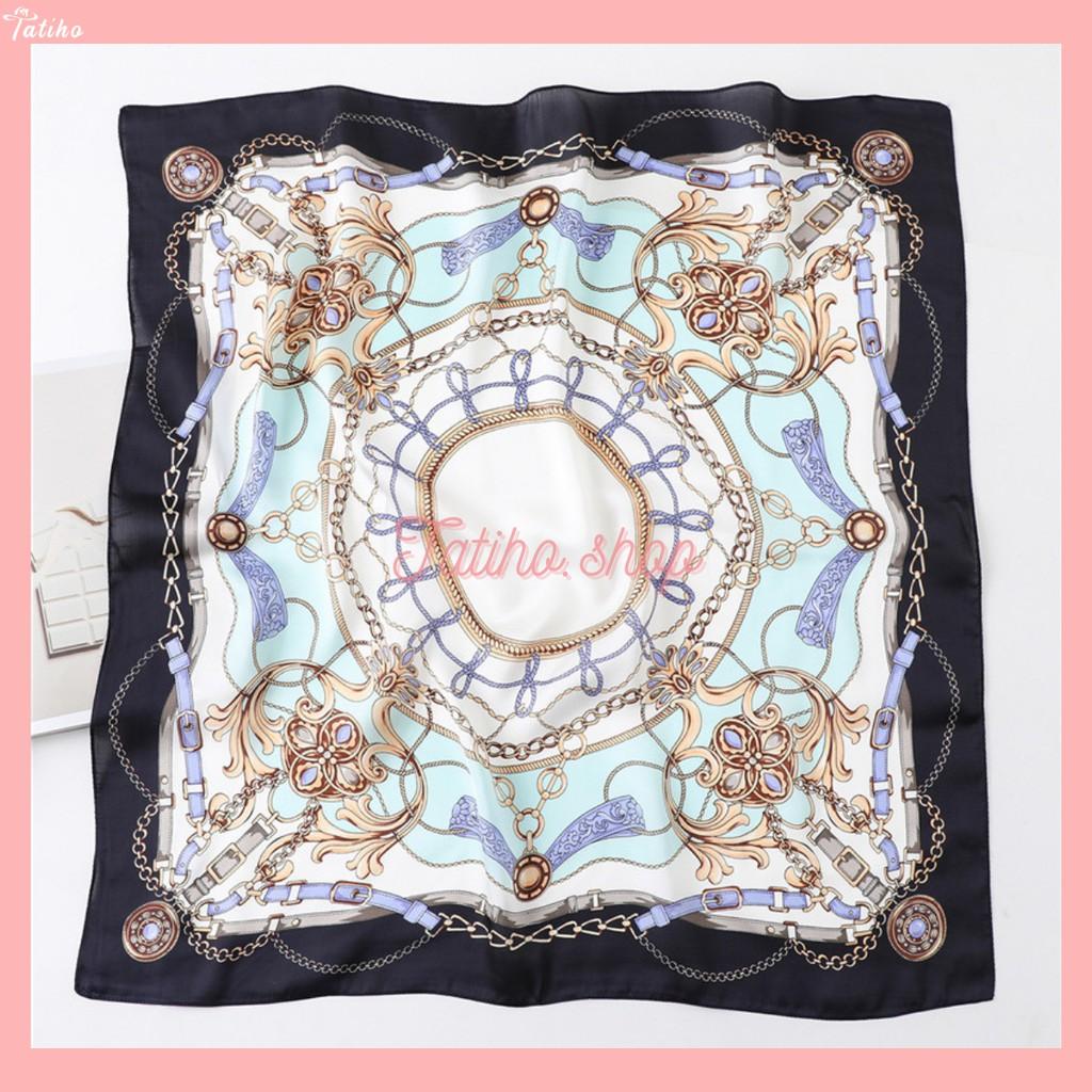 Khăn Lụa Vuông, Khăn Turban Cung Điên Thanh Lịch Sang Trọng - Chất Liệu Chiffon - 70x70cm - Mã KL024