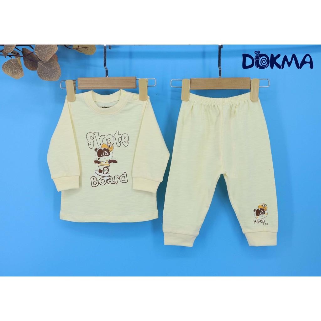 DB455 Bộ quần áo cài vai dài tay Dokma (6-18M