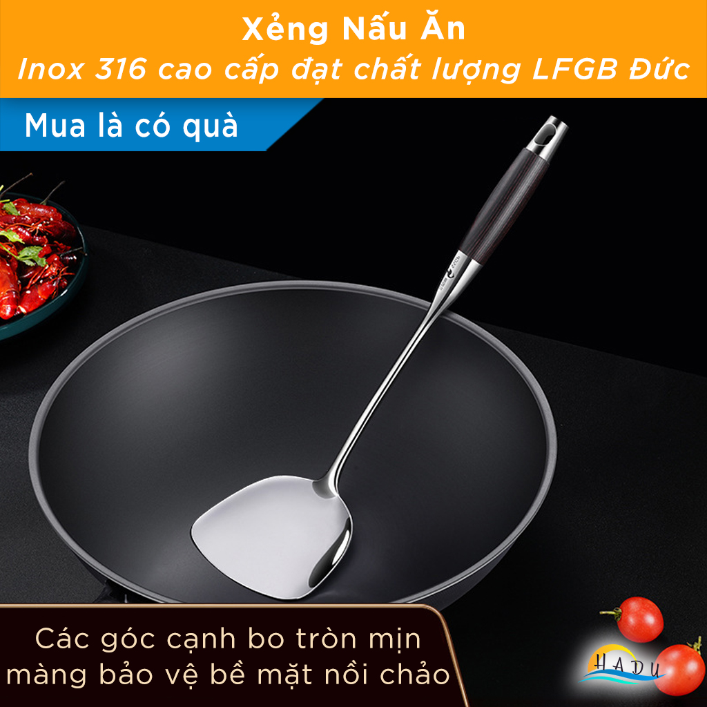 Xẻng Nấu Ăn Inox 316 Cao Cấp Đạt Chất Lượng LFGB Đức SSGP