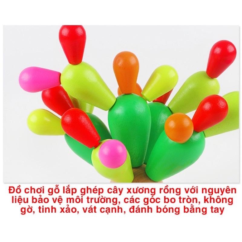 ️ Bộ lắp ghép xương rồng gỗ