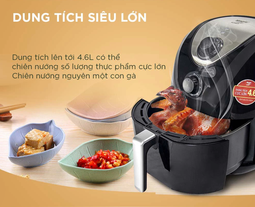 Nồi Chiên Không Dầu MAGIC KOREA A-78 Dung Tích 4.6L Công Suất 1400W - Hàng Chính Hãng