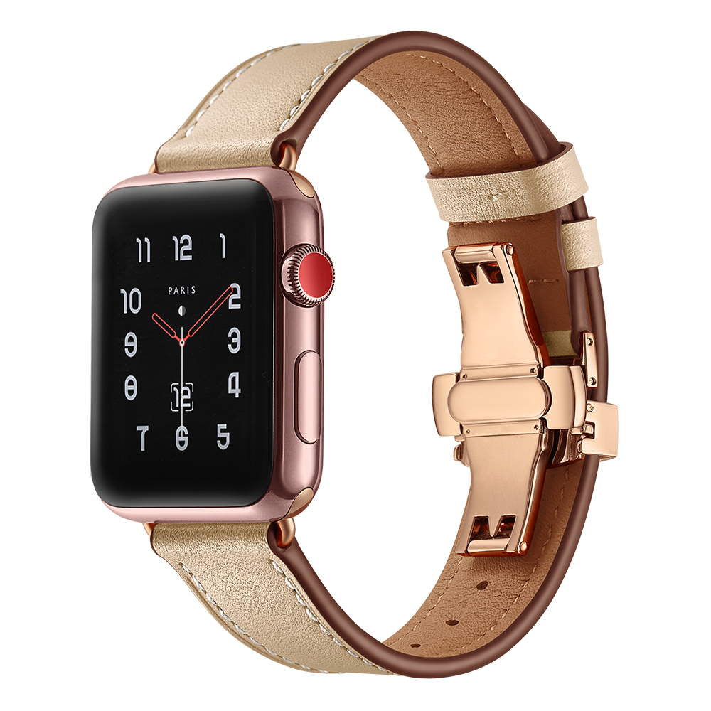 Dây Da Khóa Bướm Chống Gãy Dành Cho Apple Watch 42/44mm