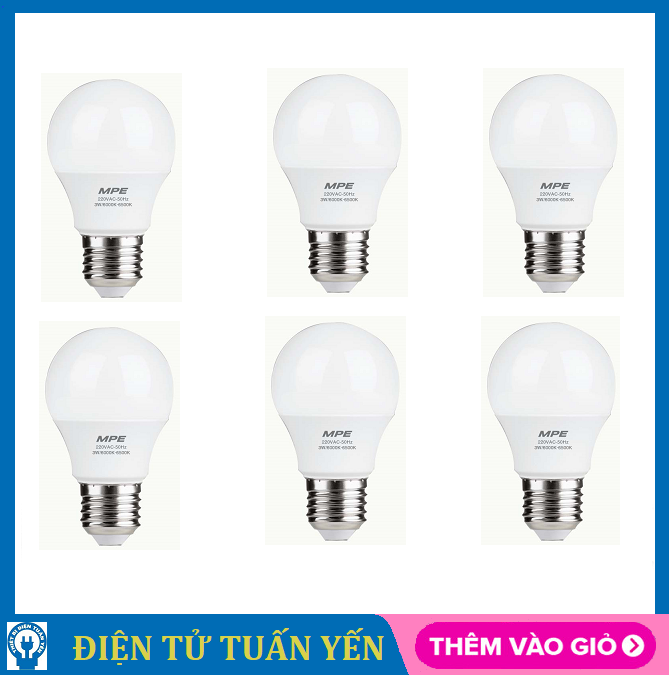 Combo 6 bóng đèn led bulb 5W MPE - Hàng chính hãng