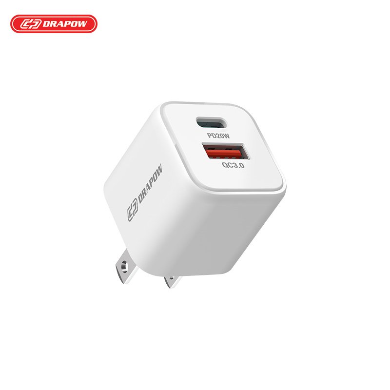 Củ sạc nhanh IP13 GA20 38W DRAPOW Adapter-USB C + PD 20W QC 3.0 18w cho IP 12 11 x max 8 plus