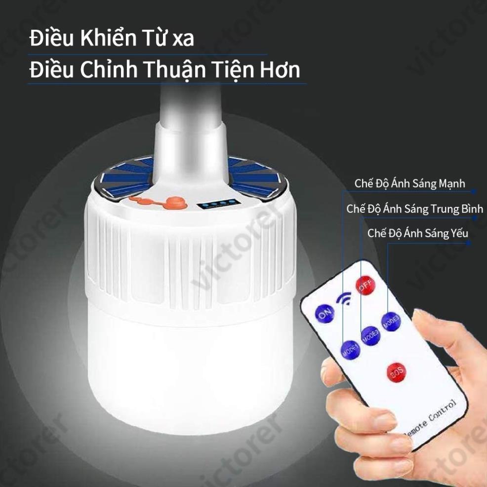 Bóng đèn LED năng lượng mặt trời điều khiển từ xa với 5 chế độ có thể sạc lại được