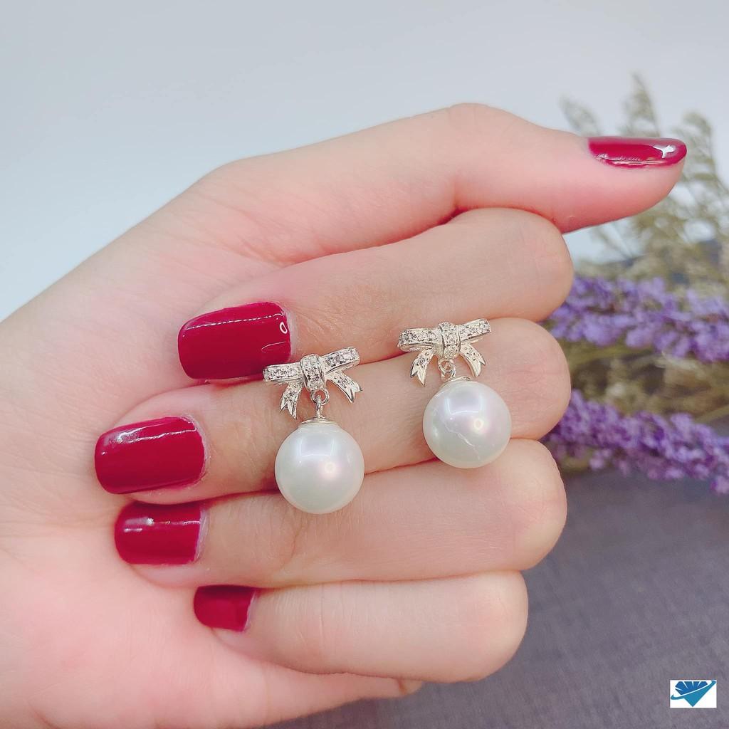 Bông tai nữ bạc ta nơ trai MS06