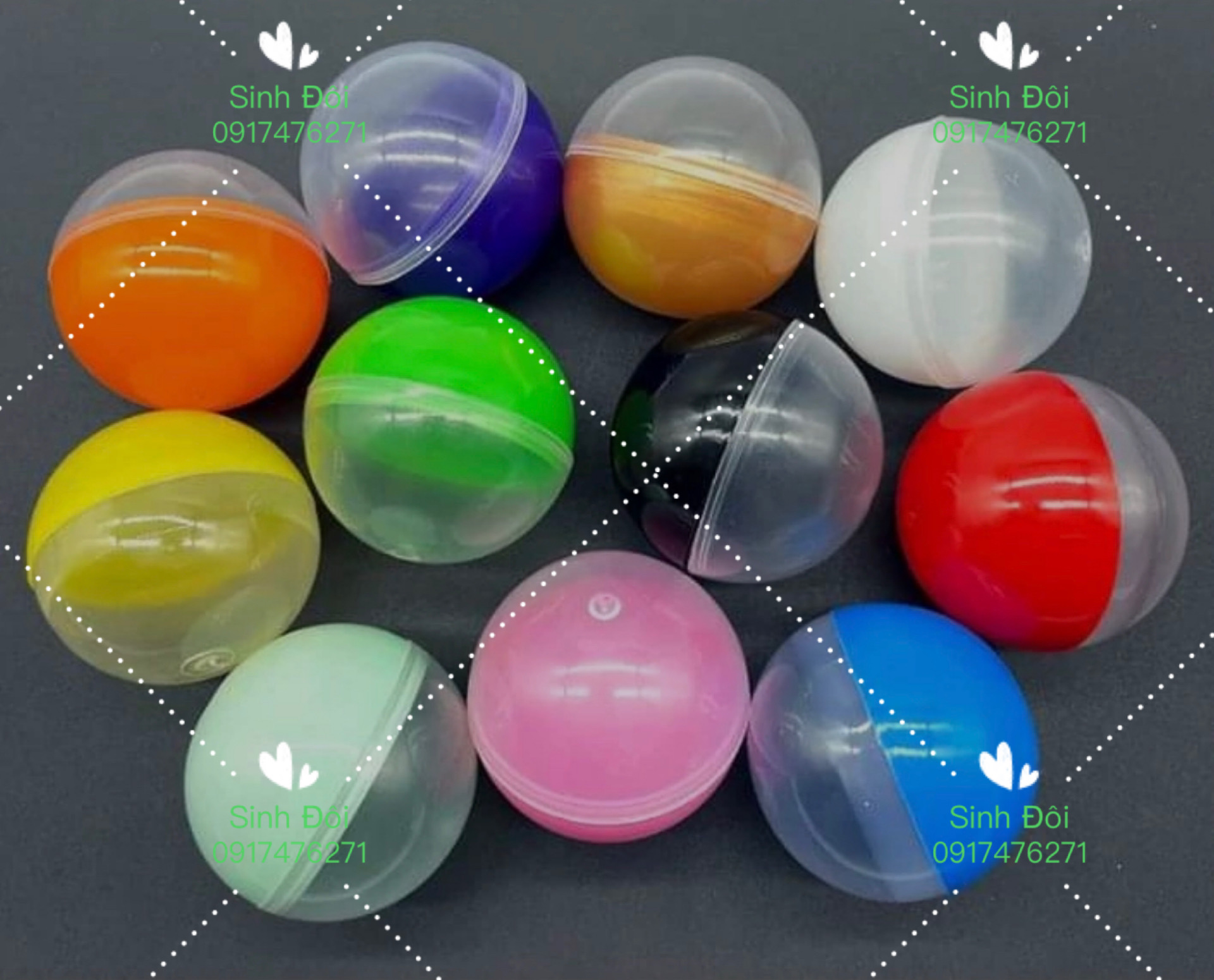 10 quả bóng nhựa 35mm tròn bốc thăm trúng thưởng - phụ kiện đồ chơi máy bán hàng tự động