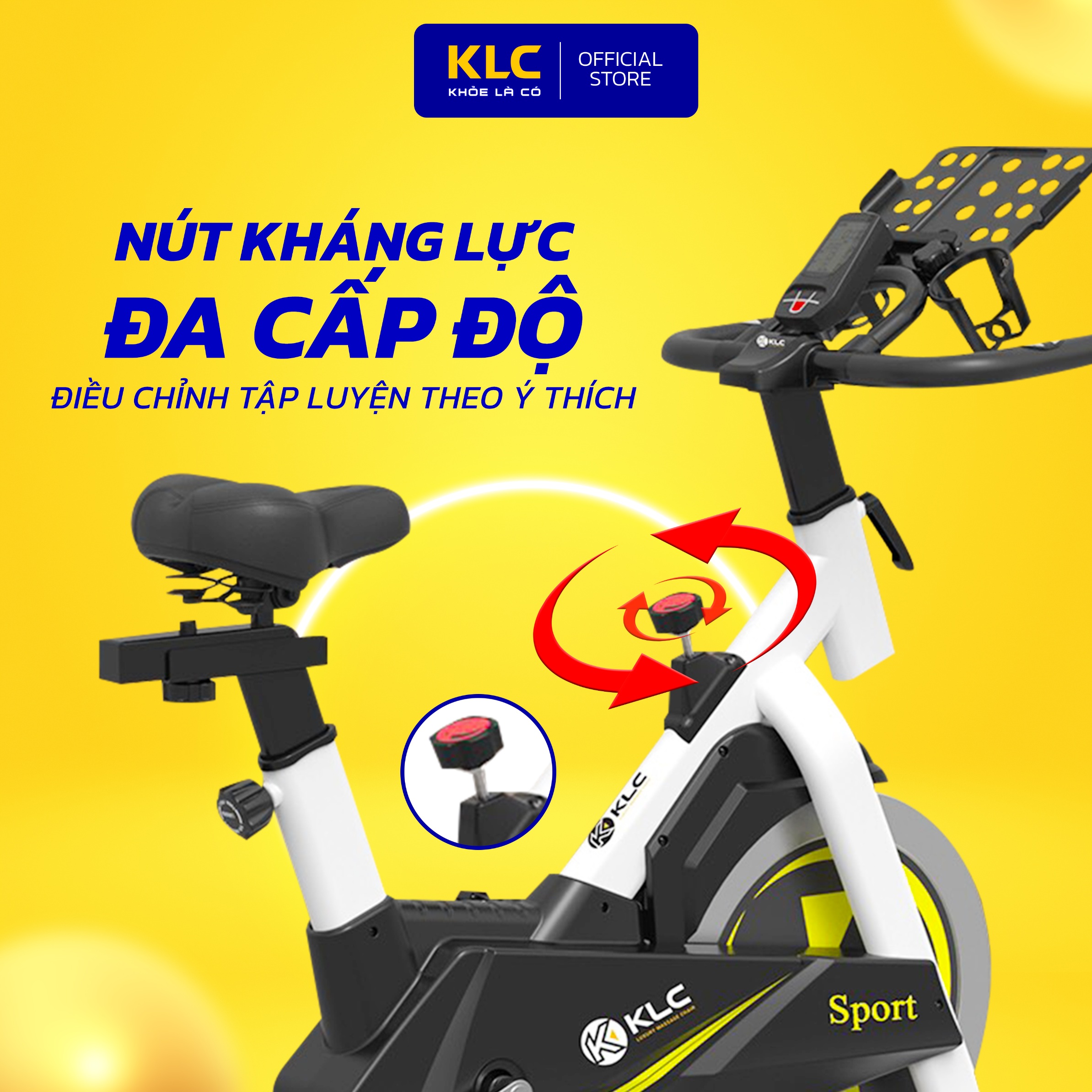 Xe đạp tập thể dục tại nhà KLC K-89 SPORT, điều chỉnh luyện tập theo ý thích, tăng cơ giảm mỡ hiệu quả, tăng cường sức khoẻ.