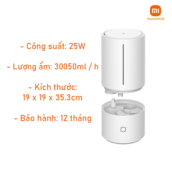 Máy phun sương tạo độ ẩm Xiaomi - Hàng chính hãng - Mi Smart Antibacterial Humidifier, Máy tạo độ ẩm diệt khuẩn Xiaomi