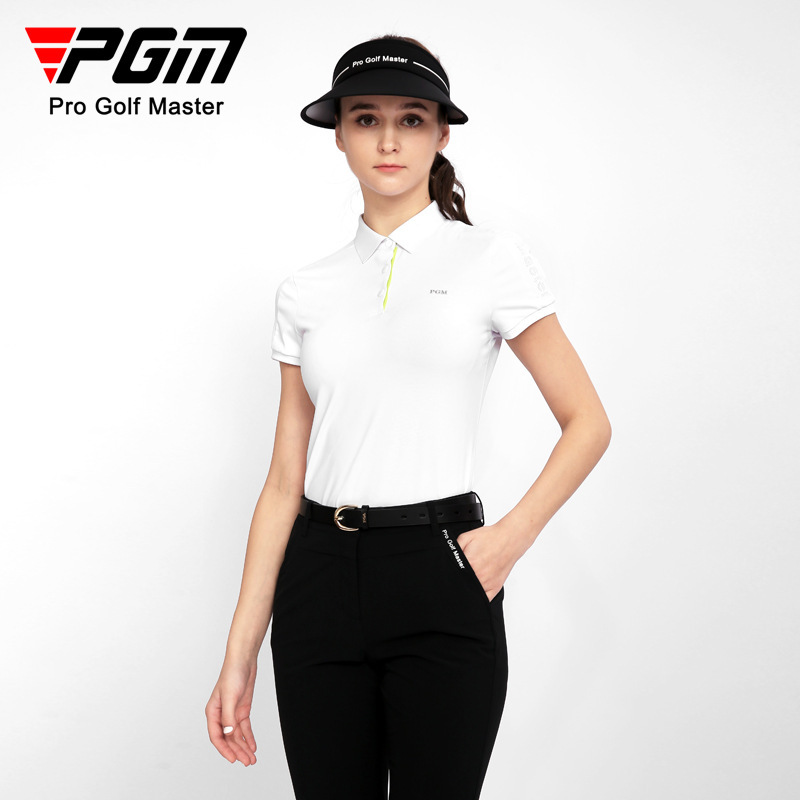 Cộc tay golf nữ cao cấp chính hãng PGM YF556 - Thiết kế đơn giản với điểm nhấn là khuy áo và tên thương hiệu bên ngực trái