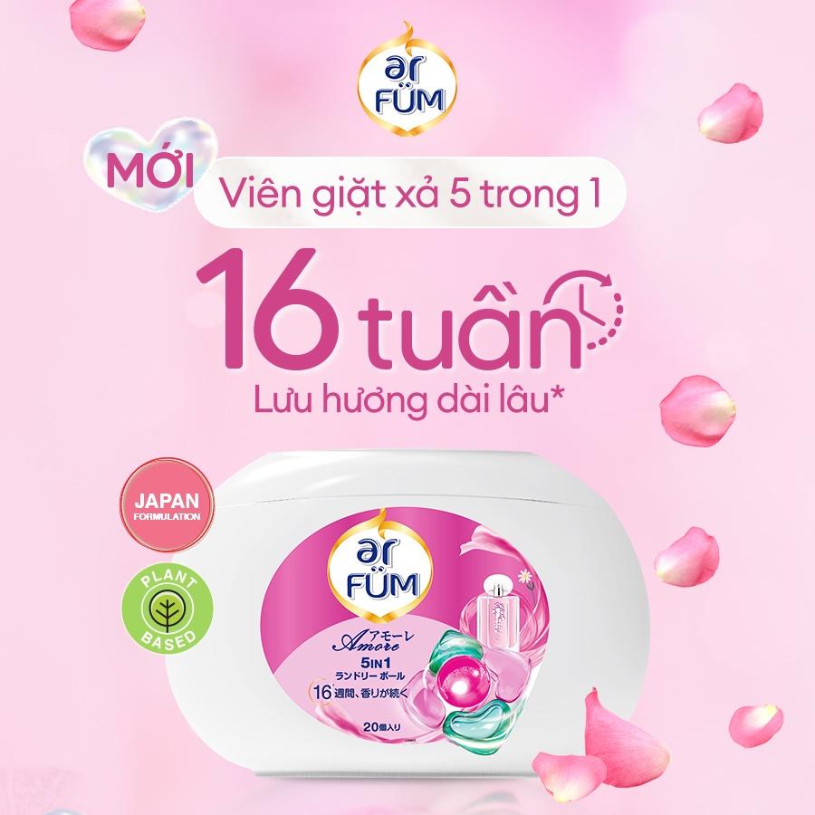 Viên giặt xả arFUM 5 trong 1 MỚI lưu hương lâu 16 tuần, khử khuẩn 99% - (20 viên/ hộp)